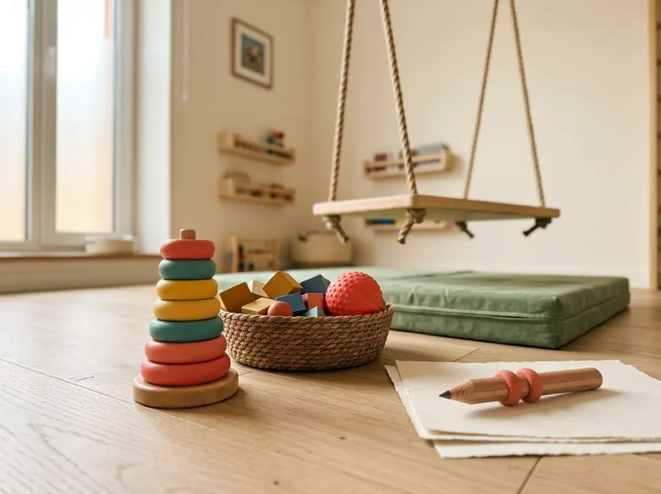 Therapiematerial im Fachbereich Pädiatrie der Praxis Ergotherapie Herzog